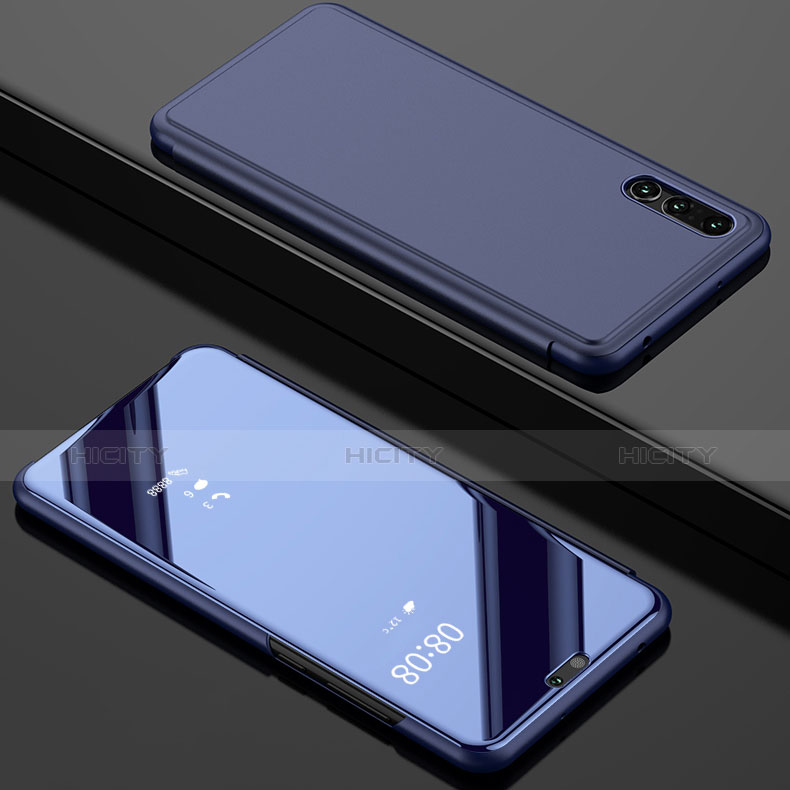 Funda de Cuero Cartera con Soporte Espejo Carcasa L02 para Huawei P20 Pro Cian