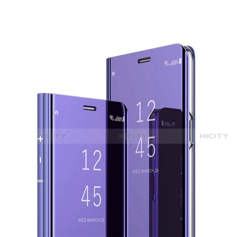 Funda de Cuero Cartera con Soporte Espejo Carcasa L02 para Huawei Y9a Morado