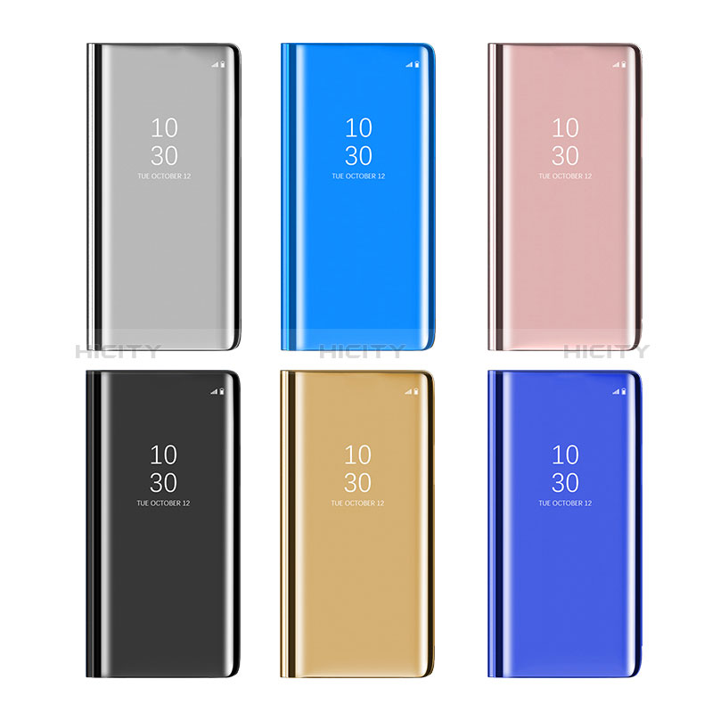 Funda de Cuero Cartera con Soporte Espejo Carcasa L02 para Samsung Galaxy M10