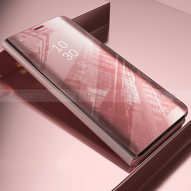 Funda de Cuero Cartera con Soporte Espejo Carcasa L03 para Samsung Galaxy A50S Oro Rosa