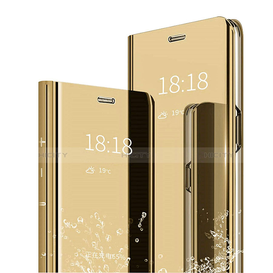 Funda de Cuero Cartera con Soporte Espejo Carcasa L04 para Huawei Mate 20 Pro Oro
