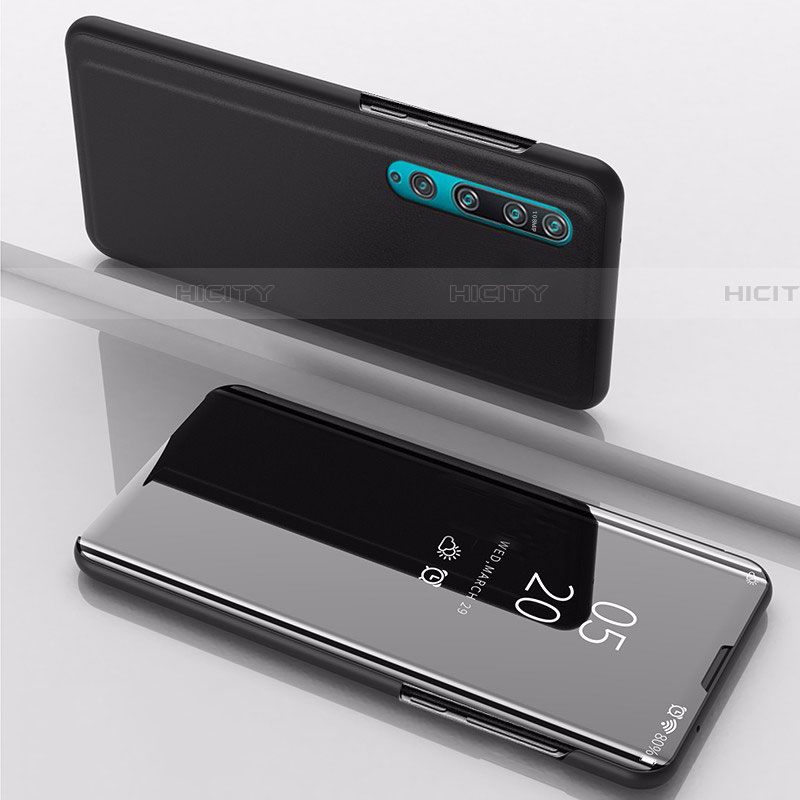 Funda de Cuero Cartera con Soporte Espejo Carcasa L04 para Xiaomi Mi 10 Negro