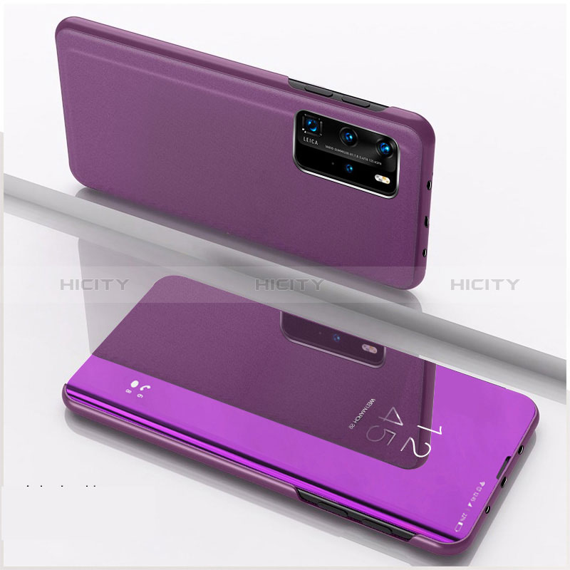 Funda de Cuero Cartera con Soporte Espejo Carcasa L04 para Xiaomi Mi 10T Pro 5G Morado