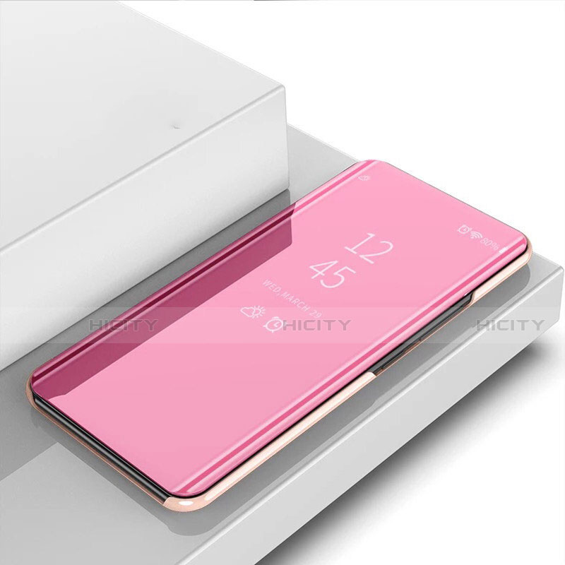 Funda de Cuero Cartera con Soporte Espejo Carcasa M01 para Oppo A52 Oro Rosa