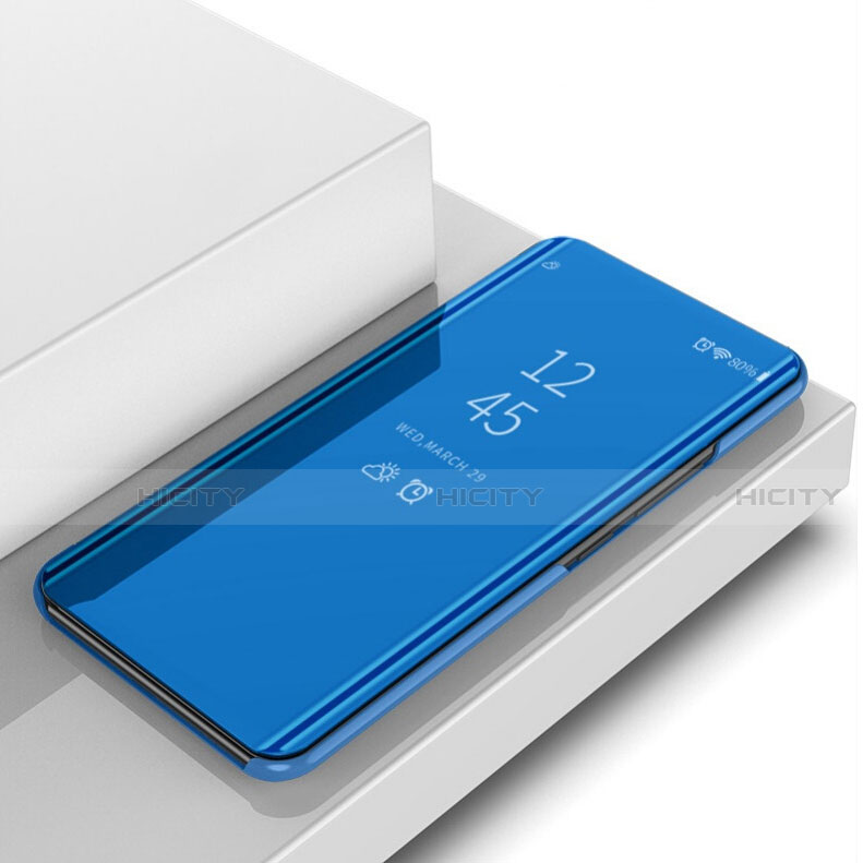 Funda de Cuero Cartera con Soporte Espejo Carcasa M01 para Samsung Galaxy Note 10 Plus 5G Azul