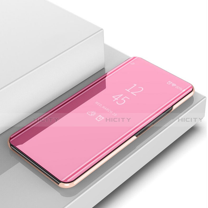 Funda de Cuero Cartera con Soporte Espejo Carcasa M01 para Samsung Galaxy Note 10 Plus 5G Oro Rosa