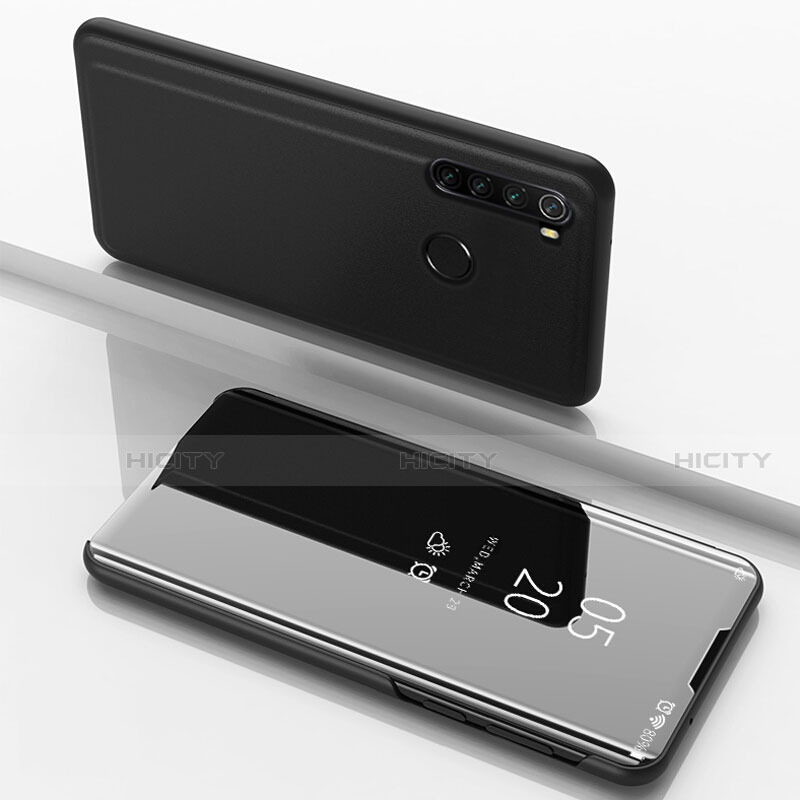 Funda de Cuero Cartera con Soporte Espejo Carcasa M01 para Xiaomi Redmi Note 8 (2021) Negro