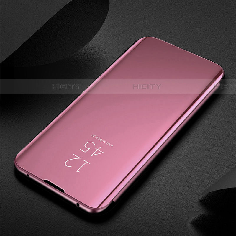 Funda de Cuero Cartera con Soporte Espejo Carcasa M03 para Samsung Galaxy S20 5G Oro Rosa