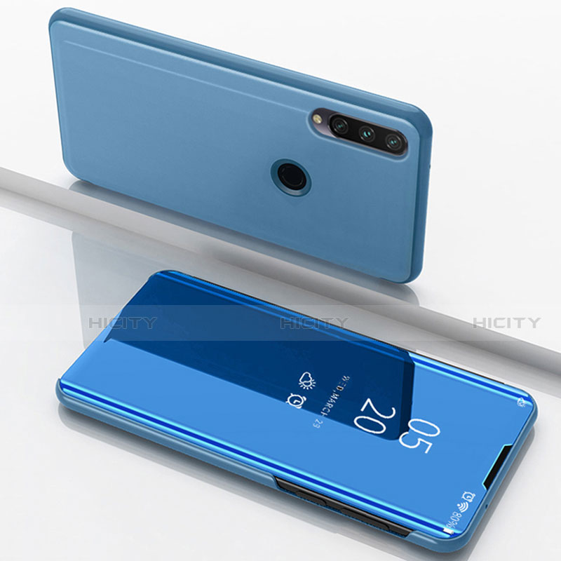 Funda de Cuero Cartera con Soporte Espejo Carcasa para Huawei Enjoy 10 Plus Azul