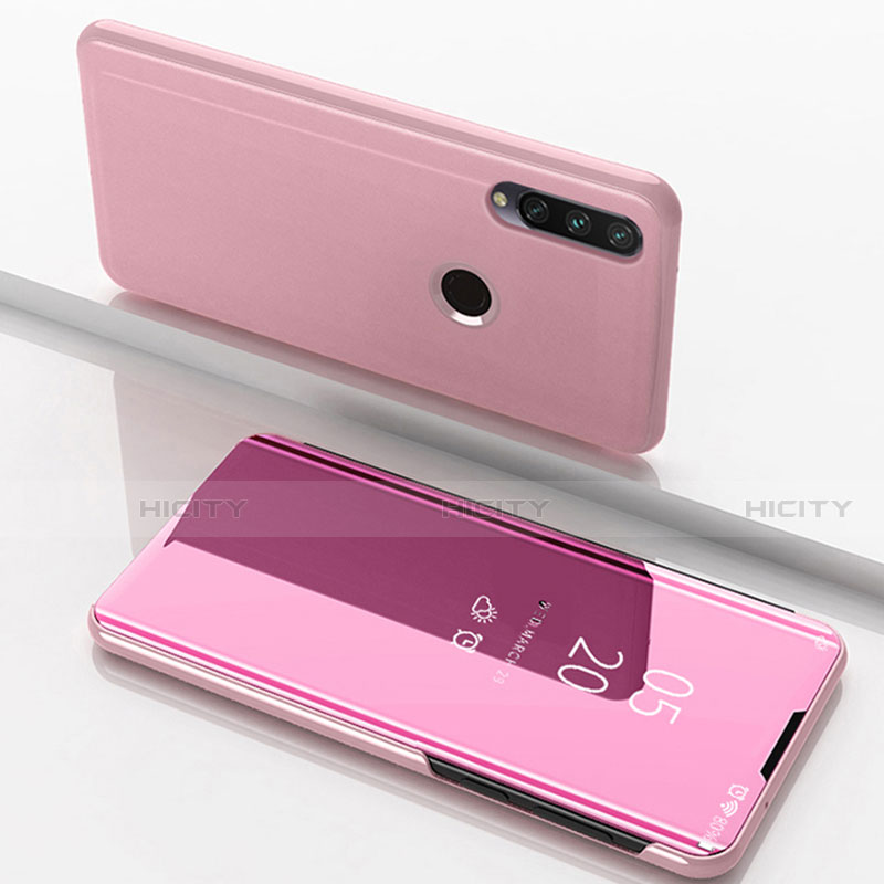 Funda de Cuero Cartera con Soporte Espejo Carcasa para Huawei Enjoy 10 Plus Oro Rosa
