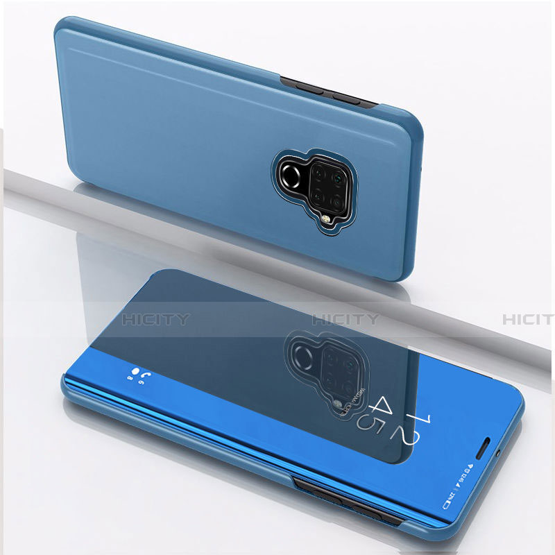 Funda de Cuero Cartera con Soporte Espejo Carcasa para Huawei Mate 30 Lite Azul