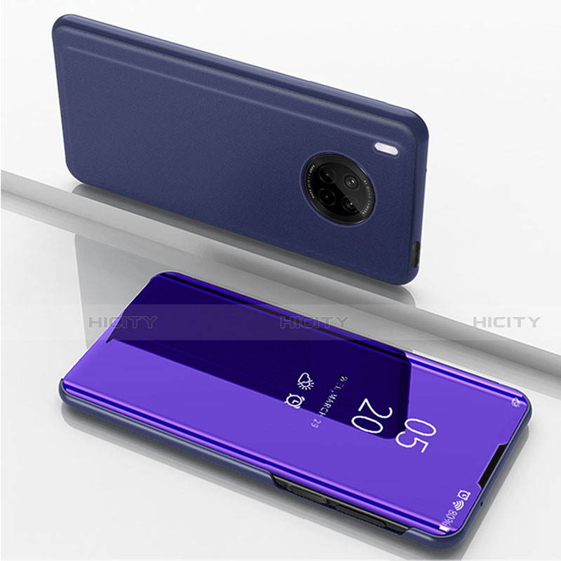 Funda de Cuero Cartera con Soporte Espejo Carcasa para Huawei Y9a Morado