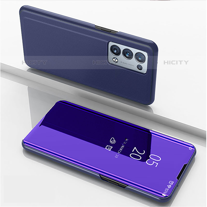 Funda de Cuero Cartera con Soporte Espejo Carcasa para Oppo Reno6 Pro+ Plus 5G