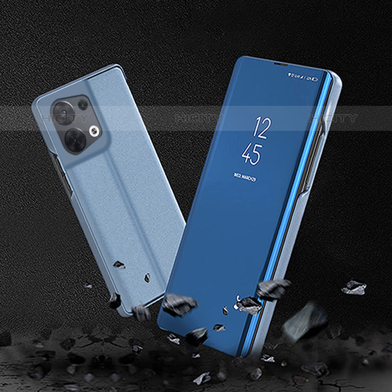 Funda de Cuero Cartera con Soporte Espejo Carcasa para Oppo Reno8 5G