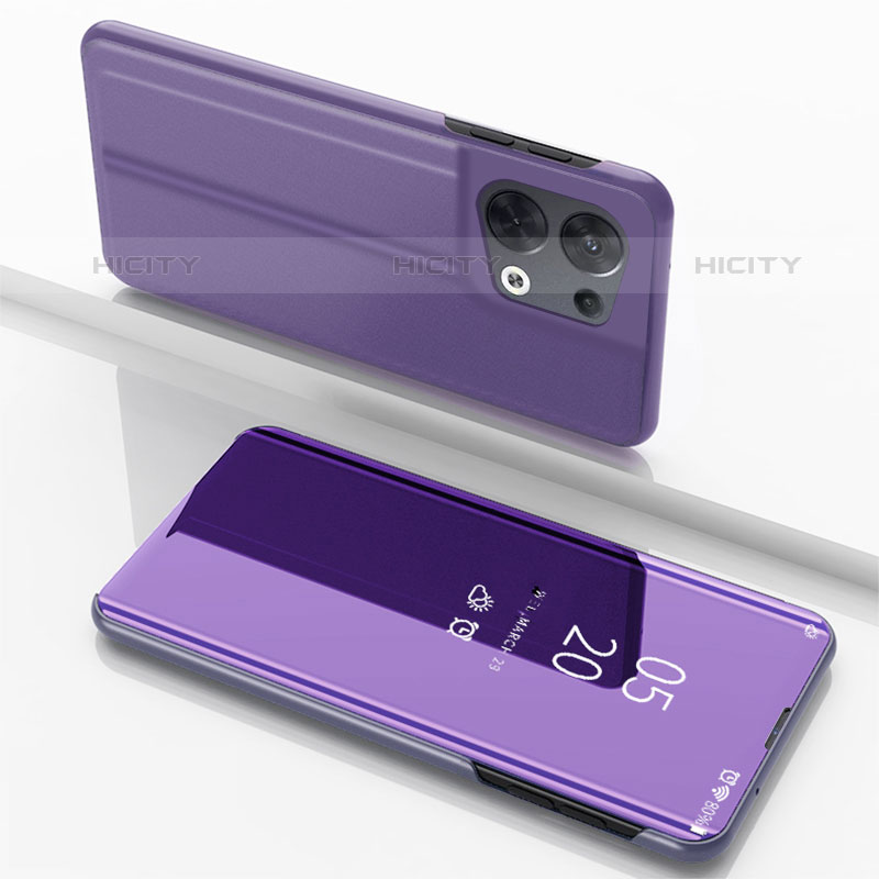 Funda de Cuero Cartera con Soporte Espejo Carcasa para Oppo Reno9 5G