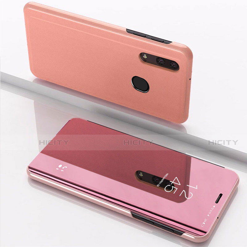 Funda de Cuero Cartera con Soporte Espejo Carcasa para Samsung Galaxy A40 Oro Rosa