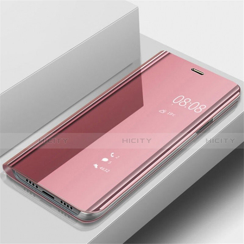 Funda de Cuero Cartera con Soporte Espejo Carcasa para Samsung Galaxy A70 Oro Rosa
