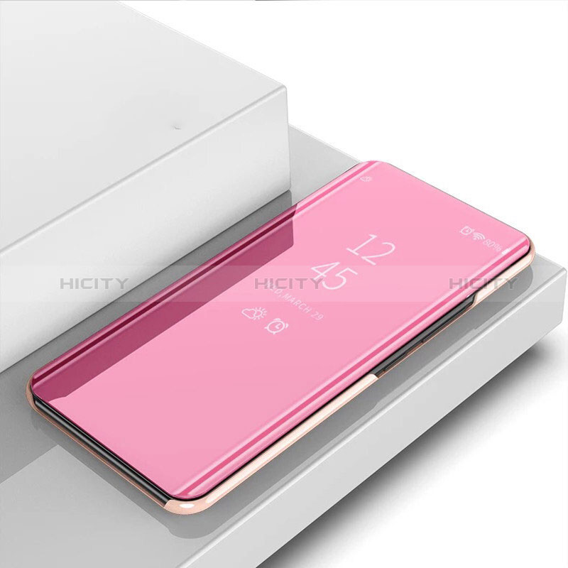 Funda de Cuero Cartera con Soporte Espejo Carcasa para Samsung Galaxy M11 Oro Rosa