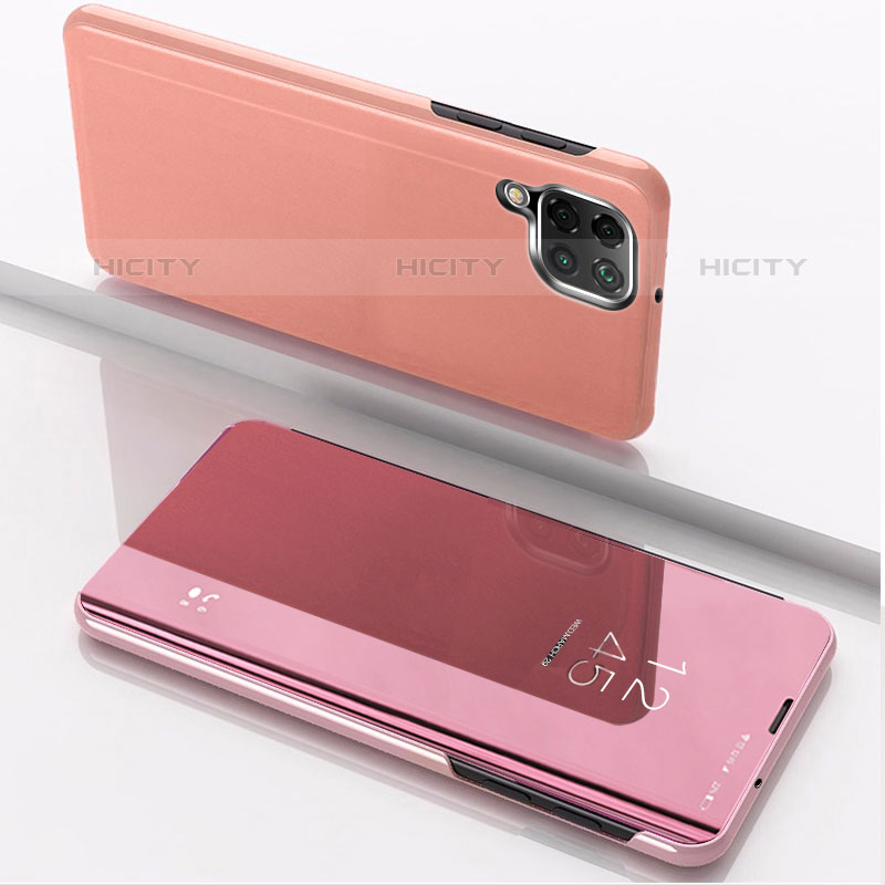 Funda de Cuero Cartera con Soporte Espejo Carcasa para Samsung Galaxy M53 5G Oro Rosa