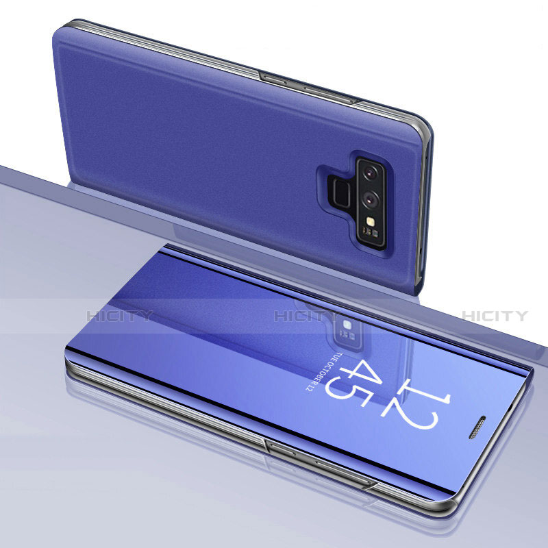 Funda de Cuero Cartera con Soporte Espejo Carcasa para Samsung Galaxy Note 9 Morado