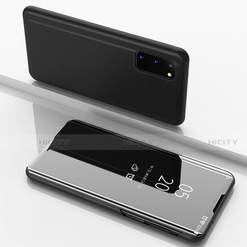 Funda de Cuero Cartera con Soporte Espejo Carcasa para Samsung Galaxy S20 5G Negro