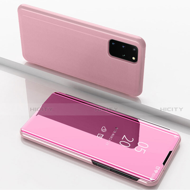Funda de Cuero Cartera con Soporte Espejo Carcasa para Samsung Galaxy S20 Plus 5G Oro Rosa