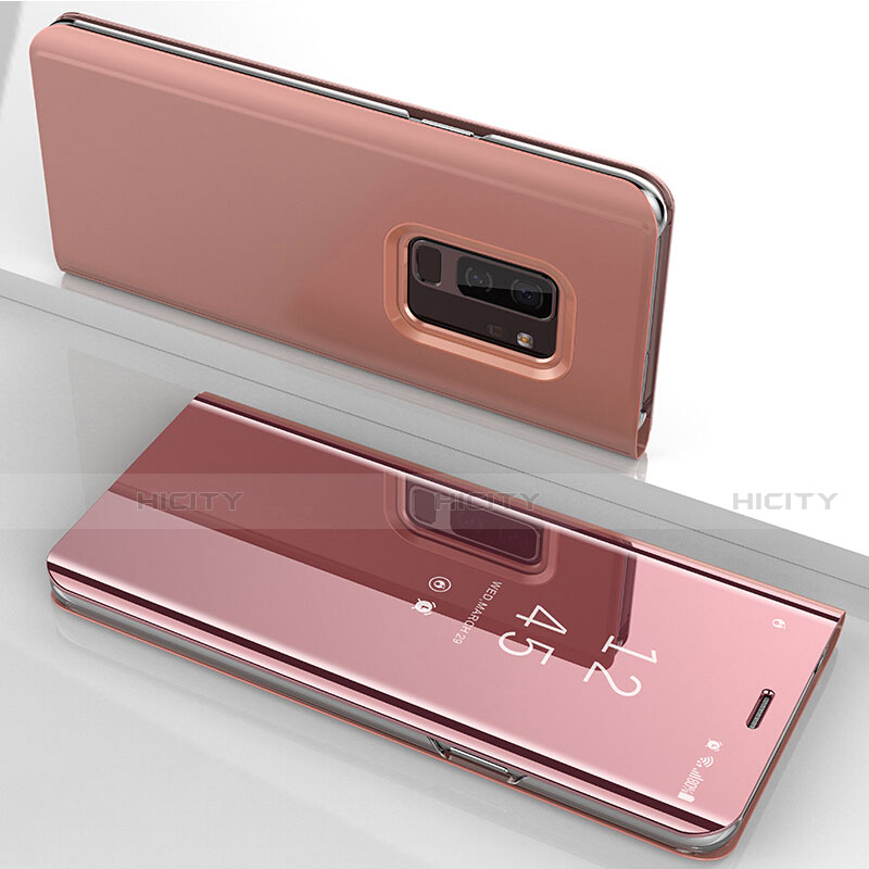 Funda de Cuero Cartera con Soporte Espejo Carcasa para Samsung Galaxy S9 Plus