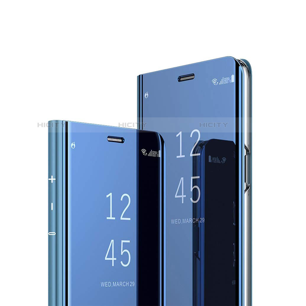 Funda de Cuero Cartera con Soporte Espejo Carcasa para Sony Xperia XZ3 Azul