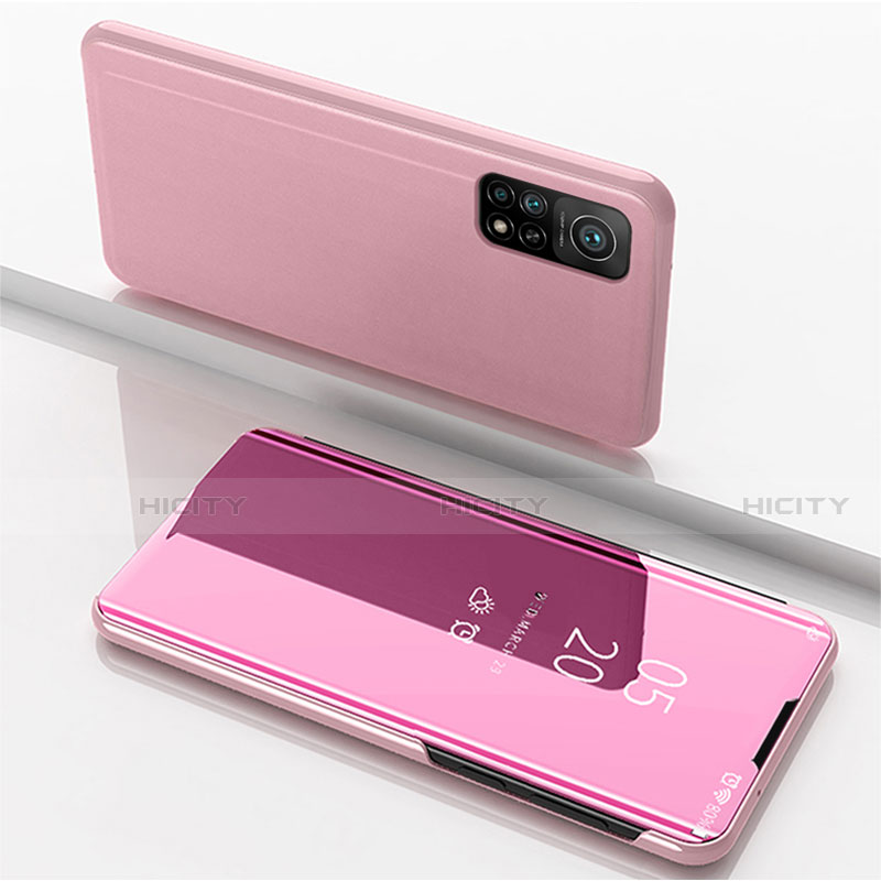 Funda de Cuero Cartera con Soporte Espejo Carcasa para Xiaomi Mi 10T 5G