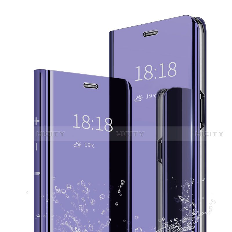 Funda de Cuero Cartera con Soporte Espejo Carcasa para Xiaomi Mi 9 Pro 5G Morado
