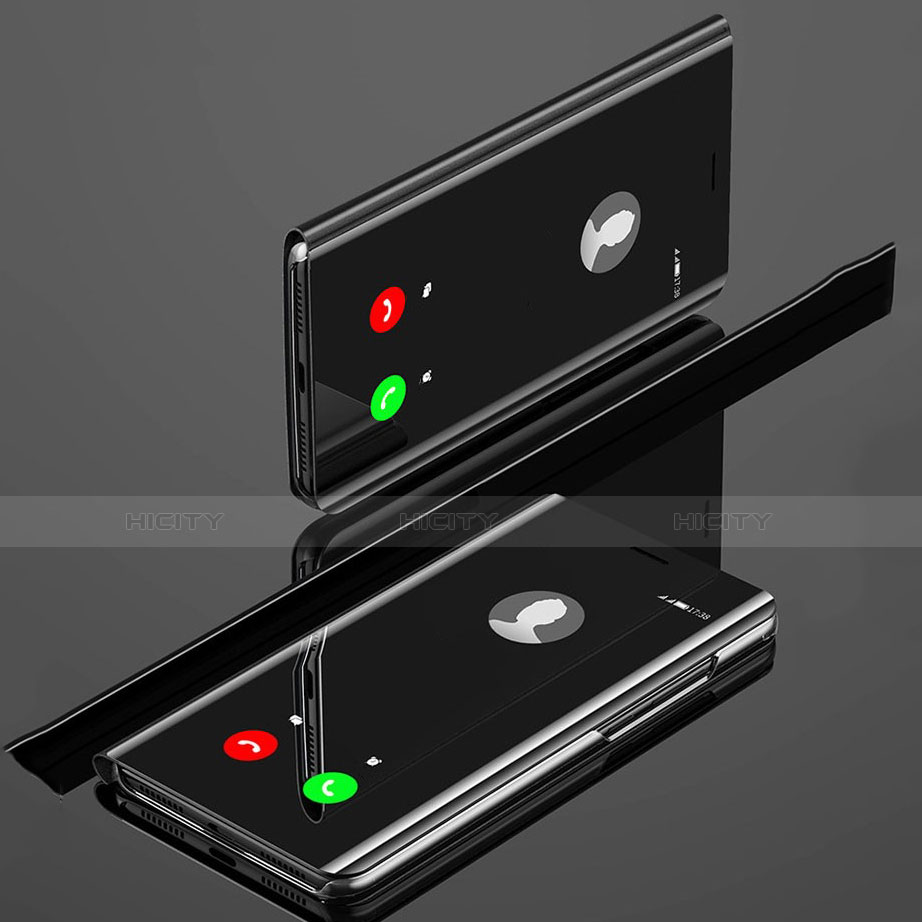 Funda de Cuero Cartera con Soporte Espejo Carcasa para Xiaomi Mi A3 Negro