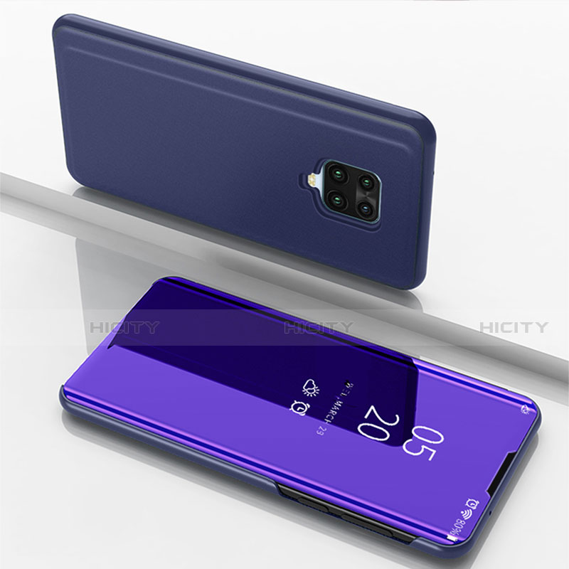 Funda de Cuero Cartera con Soporte Espejo Carcasa para Xiaomi Redmi 10X 5G Morado