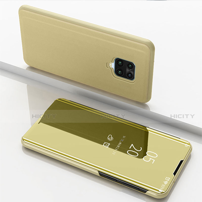 Funda de Cuero Cartera con Soporte Espejo Carcasa para Xiaomi Redmi 10X 5G Oro
