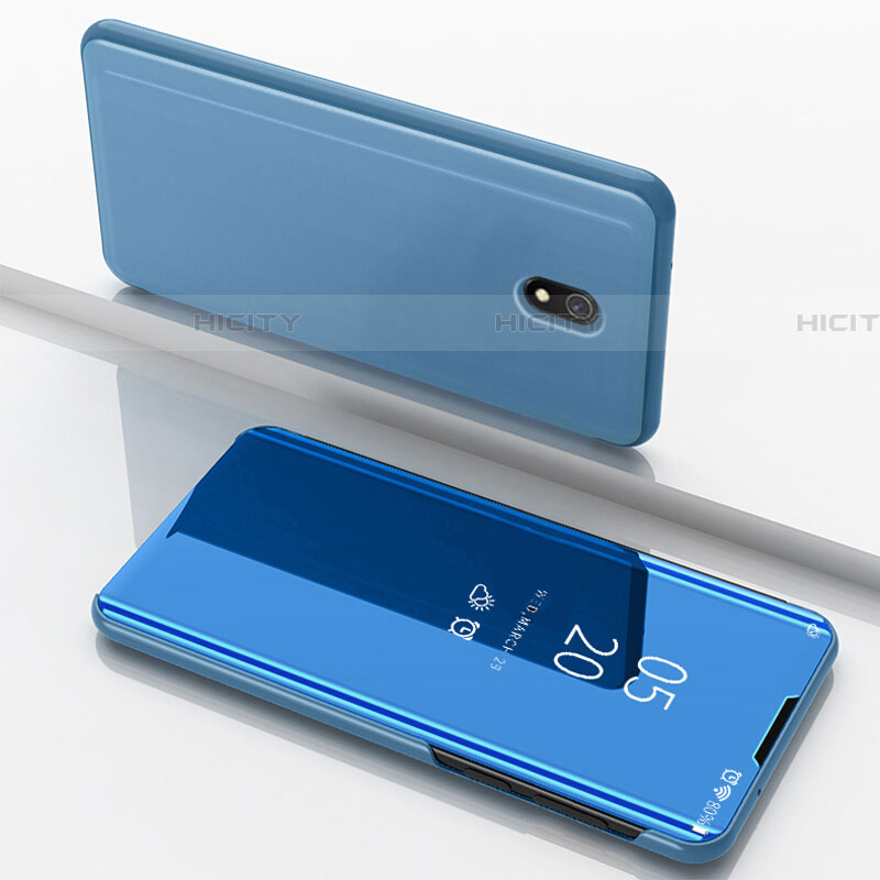 Funda de Cuero Cartera con Soporte Espejo Carcasa para Xiaomi Redmi 8A Azul