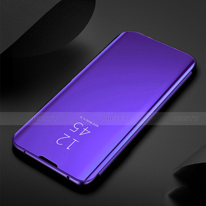 Funda de Cuero Cartera con Soporte Espejo Carcasa para Xiaomi Redmi Note 8 (2021) Morado