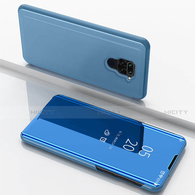 Funda de Cuero Cartera con Soporte Espejo Carcasa para Xiaomi Redmi Note 9