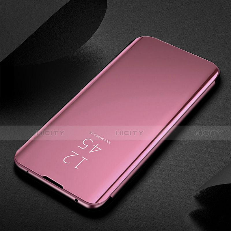 Funda de Cuero Cartera con Soporte Espejo Carcasa S01 para Xiaomi Mi Note 10 Pro Oro Rosa