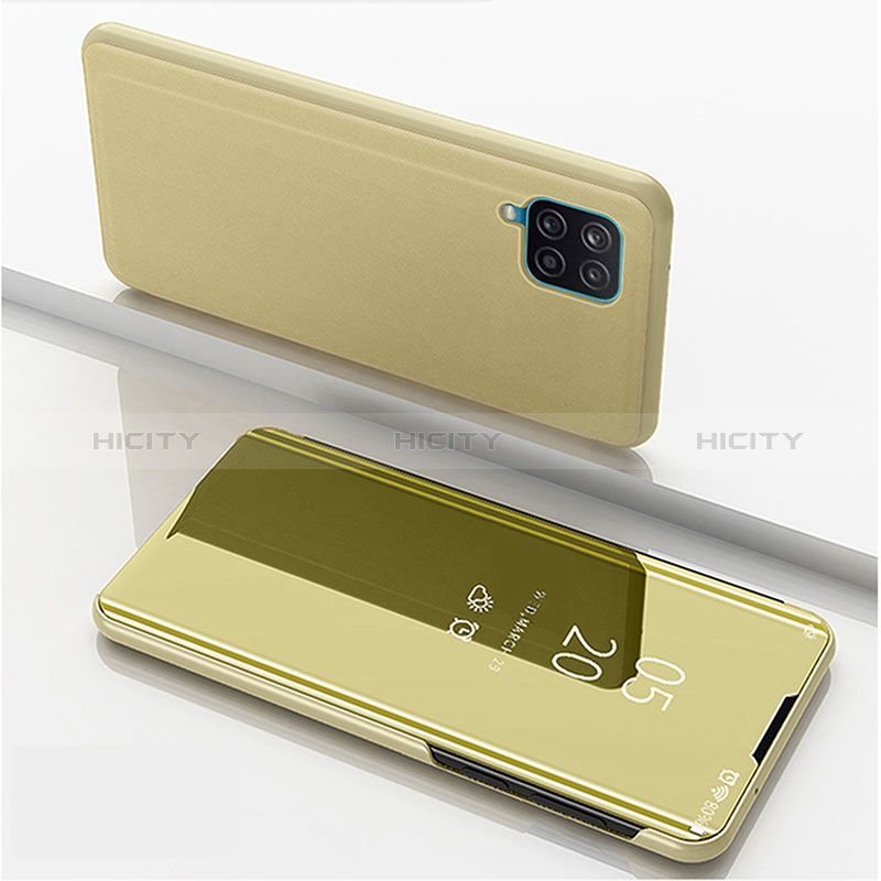Funda de Cuero Cartera con Soporte Espejo Carcasa ZL1 para Samsung Galaxy A12 5G Oro