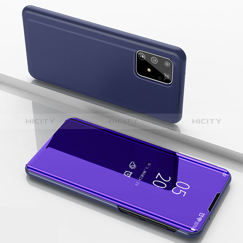 Funda de Cuero Cartera con Soporte Espejo Carcasa ZL1 para Samsung Galaxy A91 Morado