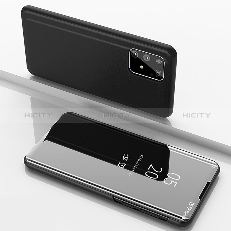 Funda de Cuero Cartera con Soporte Espejo Carcasa ZL1 para Samsung Galaxy A91 Negro