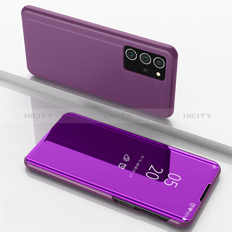 Funda de Cuero Cartera con Soporte Espejo Carcasa ZL1 para Samsung Galaxy Note 20 Ultra 5G Purpura Claro