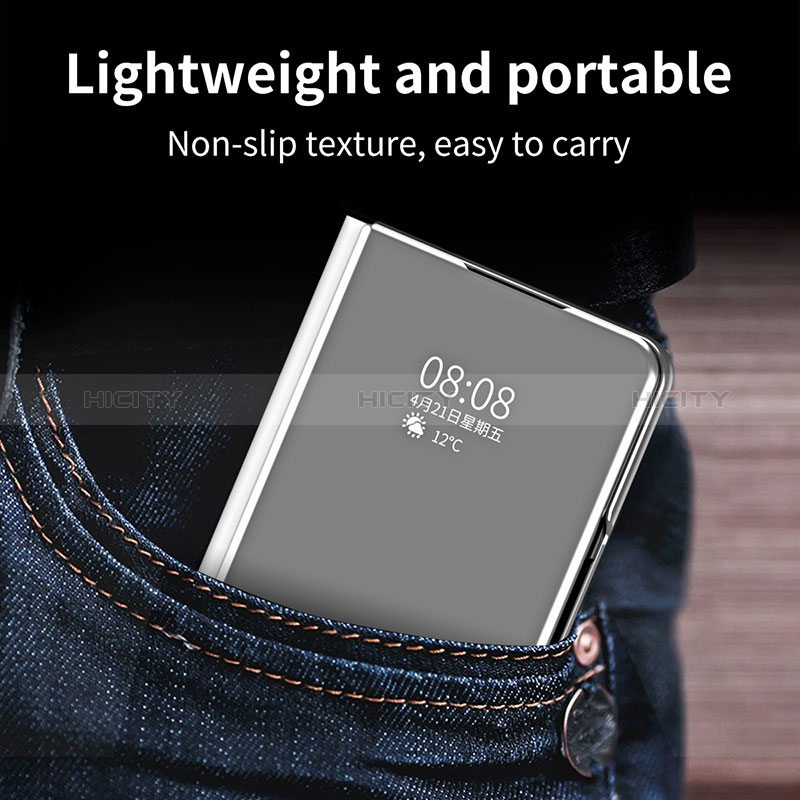 Funda de Cuero Cartera con Soporte Espejo Carcasa ZL1 para Samsung Galaxy Z Fold3 5G