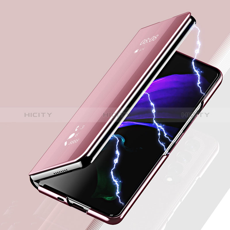 Funda de Cuero Cartera con Soporte Espejo Carcasa ZL2 para Samsung Galaxy Z Fold3 5G