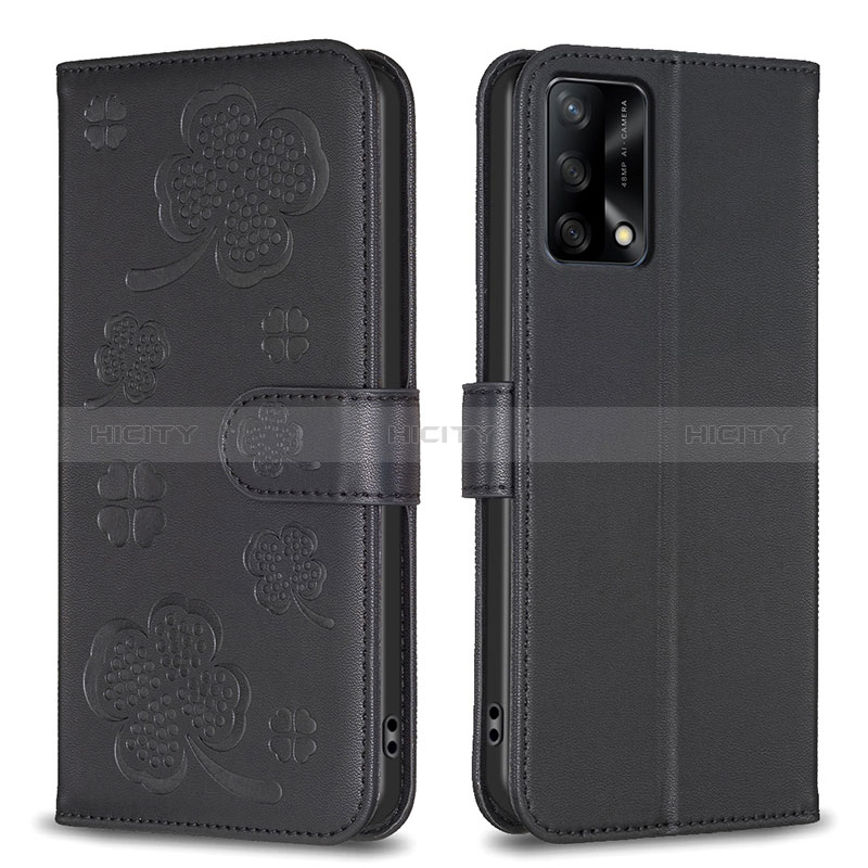 Funda de Cuero Cartera con Soporte Flores Carcasa BF1 para Oppo F19