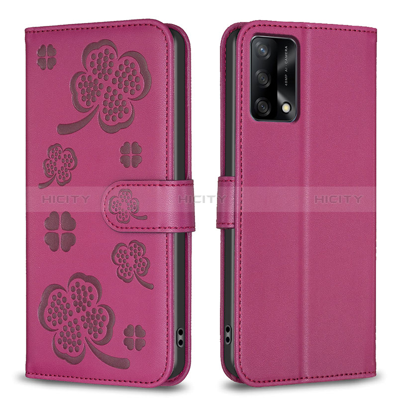 Funda de Cuero Cartera con Soporte Flores Carcasa BF2 para Oppo F19