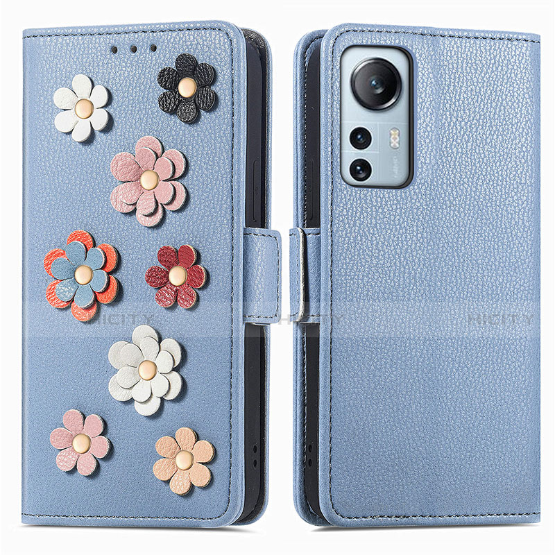 Funda de Cuero Cartera con Soporte Flores Carcasa L01 para Xiaomi Mi 12 5G