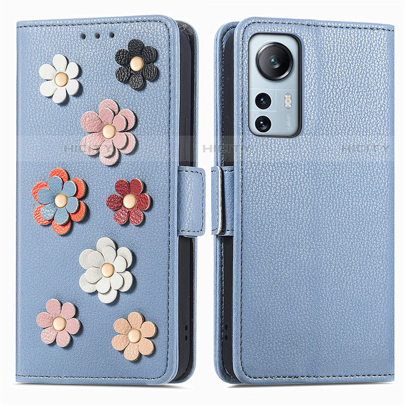 Funda de Cuero Cartera con Soporte Flores Carcasa L01 para Xiaomi Mi 12S 5G