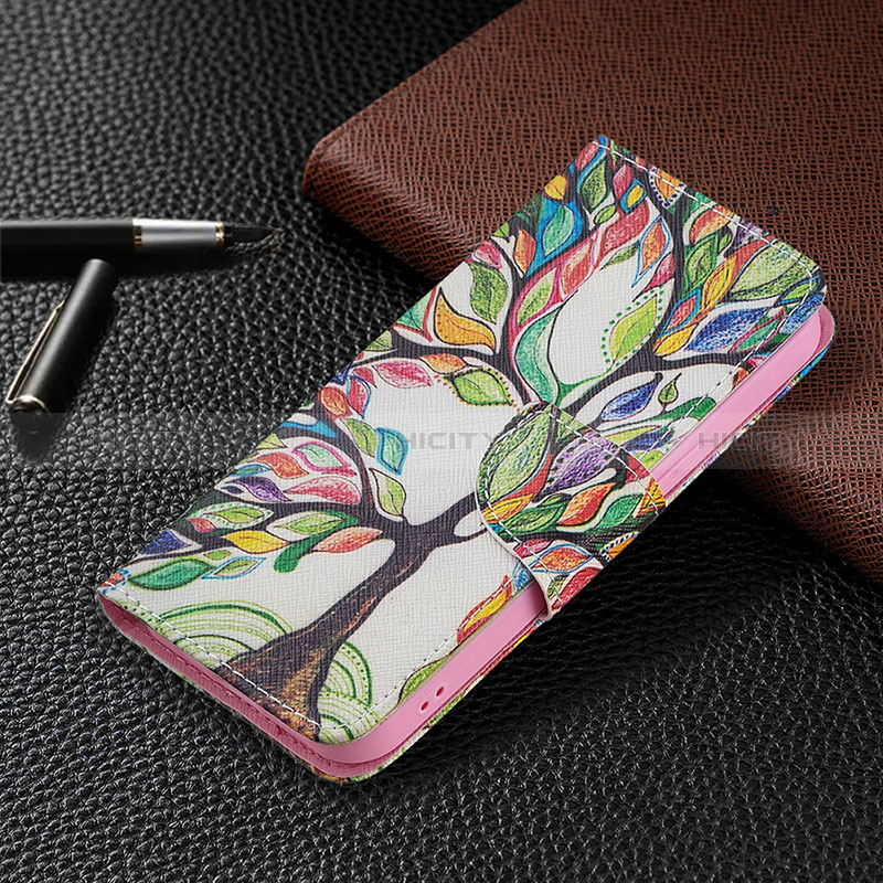 Funda de Cuero Cartera con Soporte Flores Carcasa L03 para Apple iPhone 14 Pro Max Multicolor