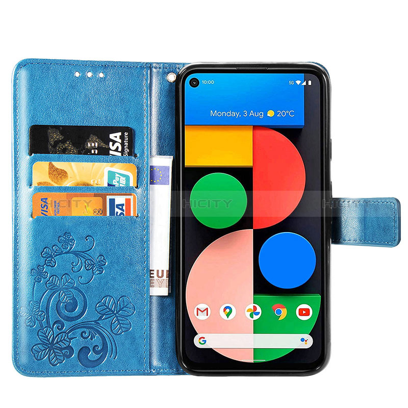 Funda de Cuero Cartera con Soporte Flores Carcasa para Google Pixel 4a 5G