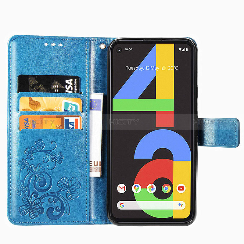 Funda de Cuero Cartera con Soporte Flores Carcasa para Google Pixel 4a